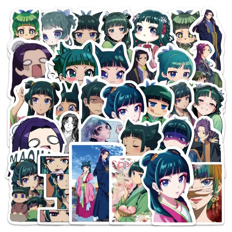 

50 шт. аниме-наклеек «Дневники аптекаря» с Маомао, для ноутбуков, телефонов, автомобилей, мультяшные декоративные стикеры, детские игрушки