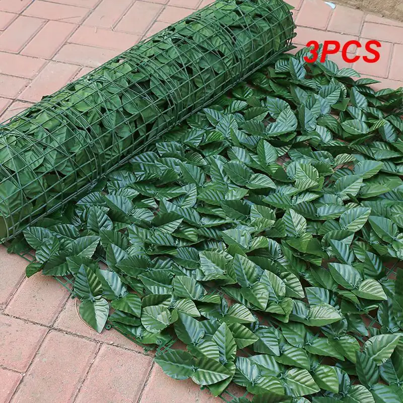 

3PCS Durable Simulation Rattan Imitation Plants Wide Use Garden Decor Balcony Fences Leaf Fences Net Fade Resistant