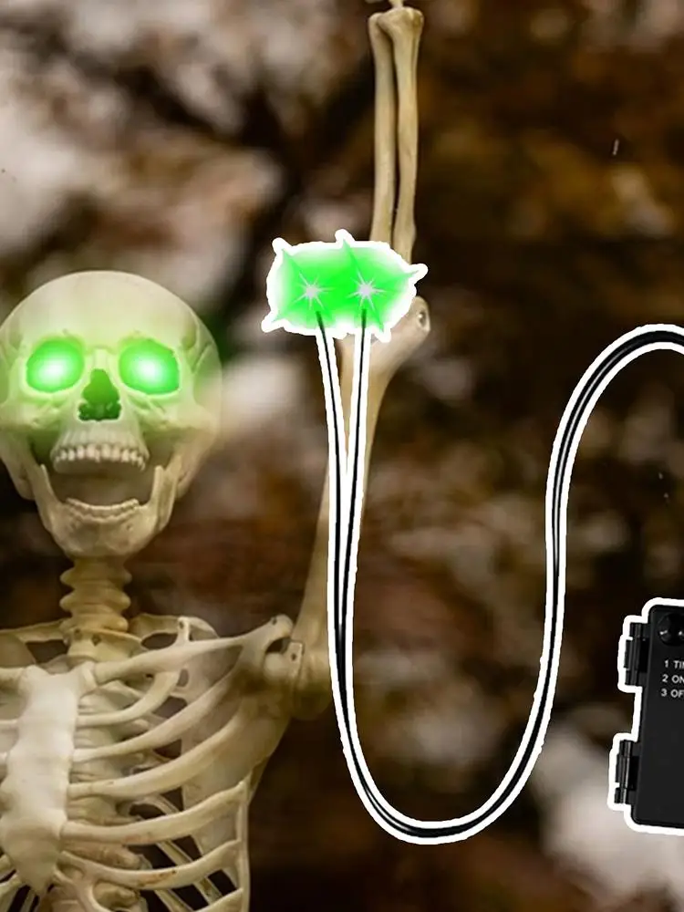 Halloween LED leuchtende Augen mit Timer, leuchtende DIY-Augen für Skelett-Kürbisse, Masken, Grabsteine, für drinnen und draußen, Horror-Dekorationen