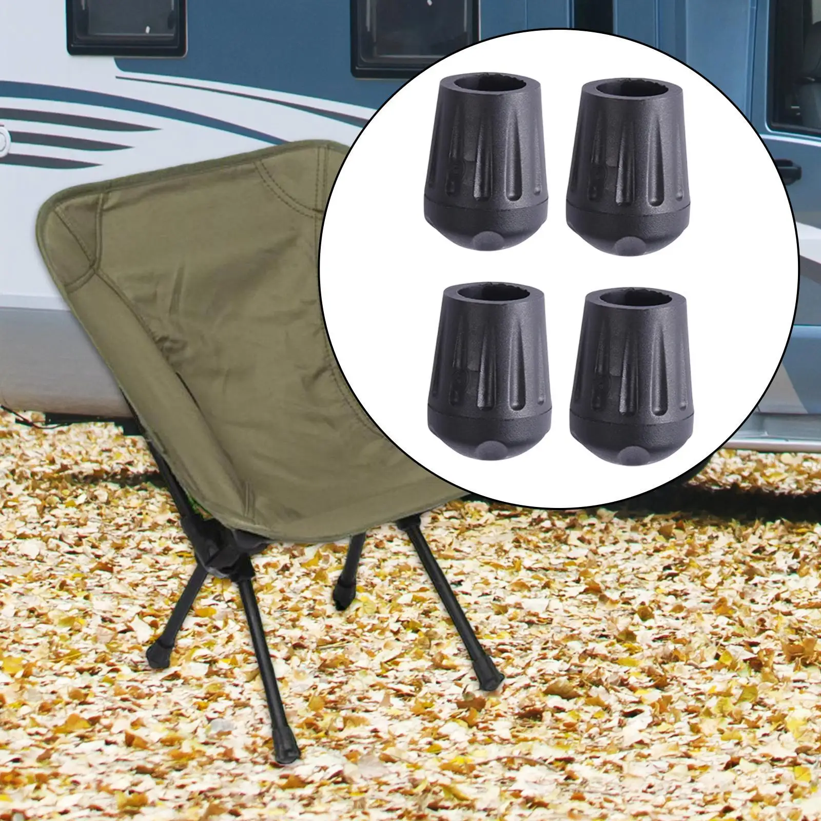 Chair Feet Covers Protectors Surface Protection Black Anti-Slip Dining Chair