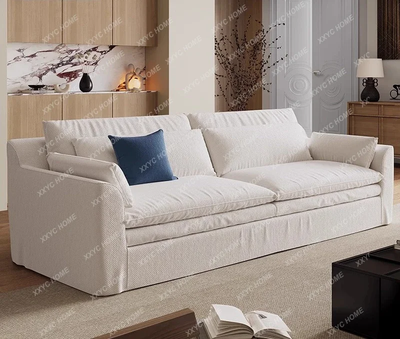 Sofá JJY para sala de estar, desmontable y lavable, de diseño moderno y sencillo, en tela de lino y algodón.