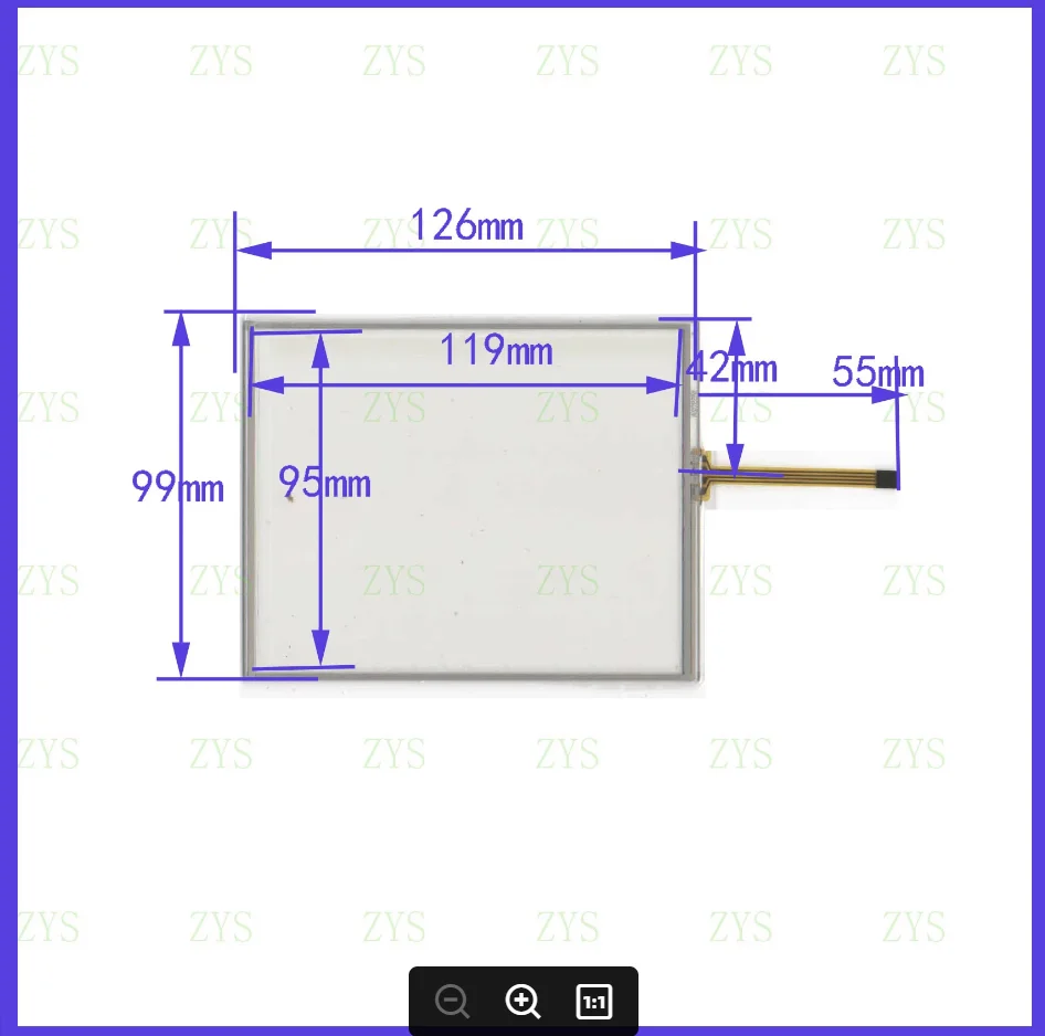 

ZhiYuSun Touch Screen M5902 126mm*99mm 5.7inch glass for industry applications 126*99