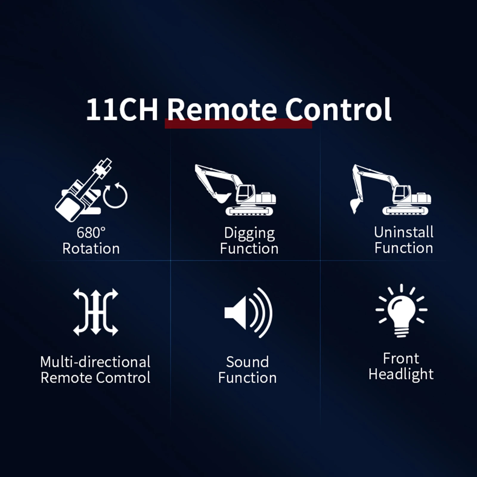 1/20 11CH الزاحف 2.4G البناء اللاسلكي RC سيارات لعبة التحكم عن بعد حفارة أطفال الأطفال هدايا عيد ميلاد