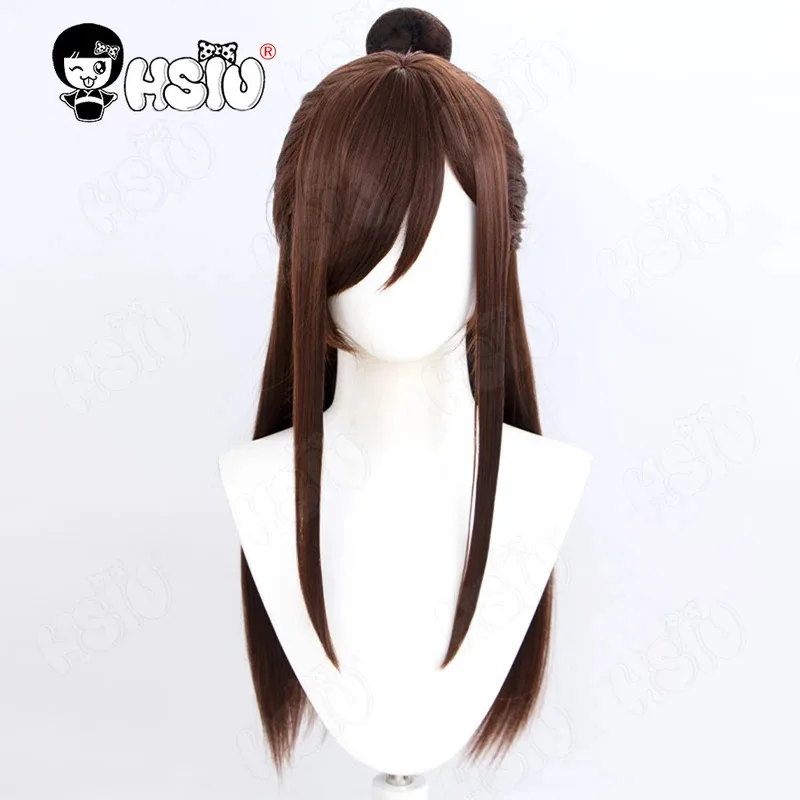 Парик для косплея Akane Houzuki HSIU 60 см, светло-коричневые длинные волосы, синтетический парик + шапочка для парика, игра Gyakuten Saiban Ema Skye, парик для косплея