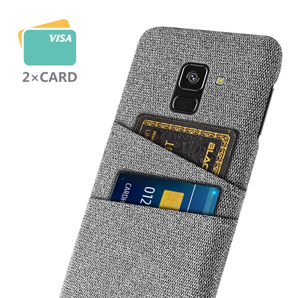 A8 2018 For Samsung Galaxy A8 2018 Case A530F Luxury Fabric Dual Card Phone Cover For Samsung Galaxy A8 Plus 2018 A730F Funda