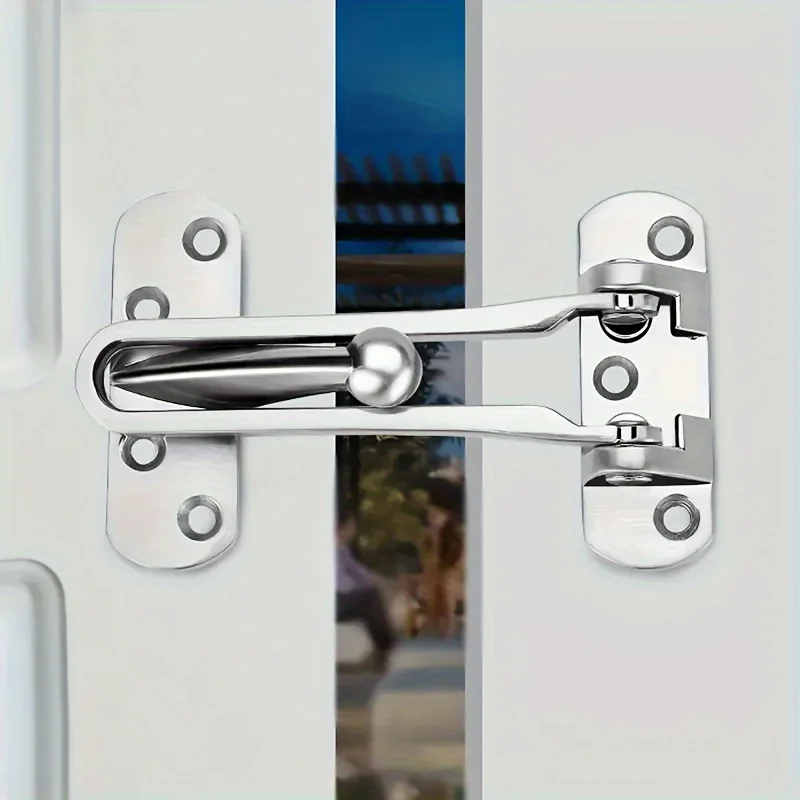 1PC Solid Thickened Door Security Lock Swing Pole Door Lock for Home/Hotel/ Reinforced Door Stop, Anti-Theft Padlock Door Buckle