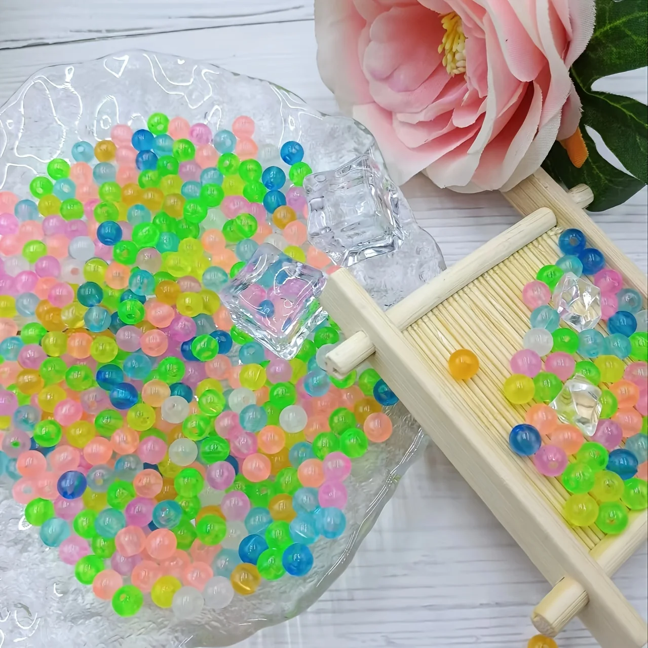 1000pcs 6mm Glow-in-the-Dark Multicolor Loose Acrylic Beads for DIY Bracelets, Necklaces, Pendants, Christmas Ornaments Making - view 3