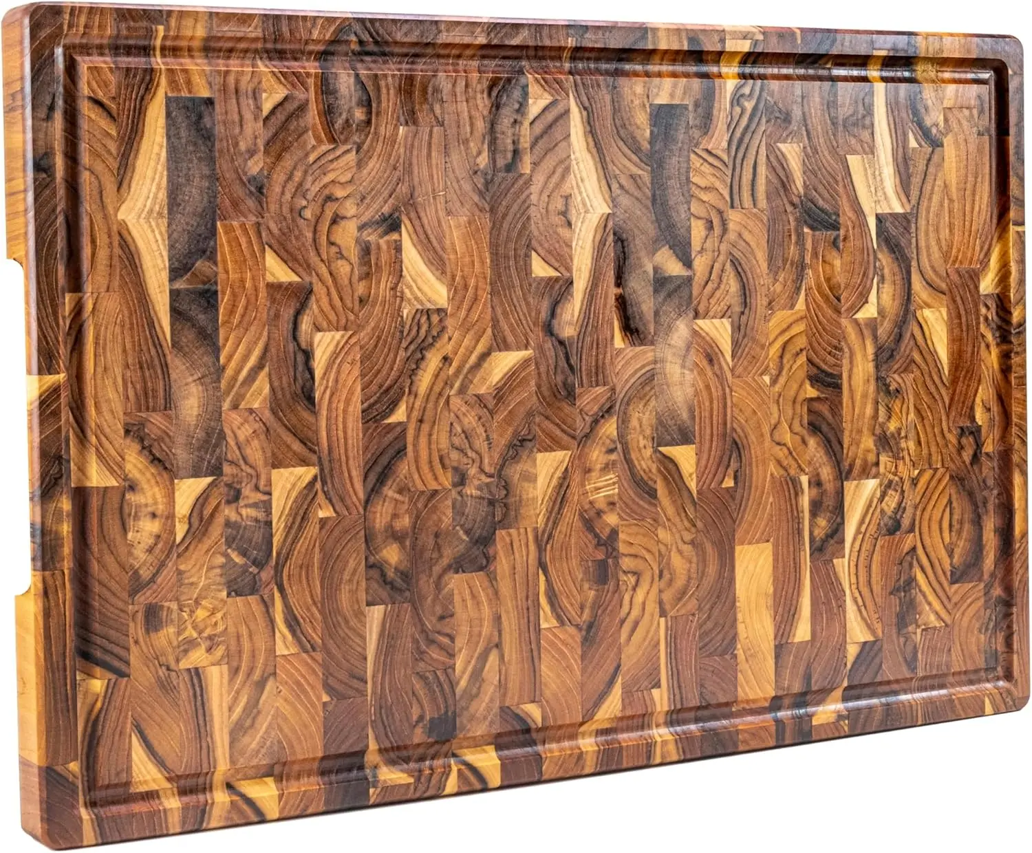 

Teak Wood End Grain Cutting Board (XXL, 23x15x1.5"), Extra Large and Thick Wooden Cutting Boards for Kitchen with Juice