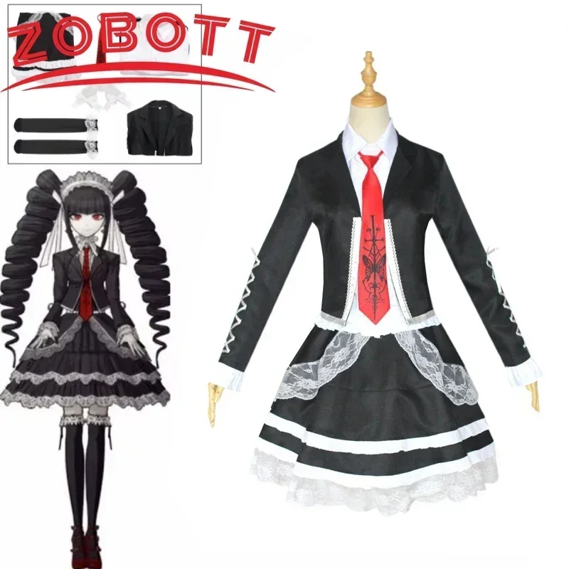 

Anime Celestia Ludenberg Gothic Cosplay Lolita Costume Dangaronpa School Uniform Party Uniform Full Set Halloween Outfits