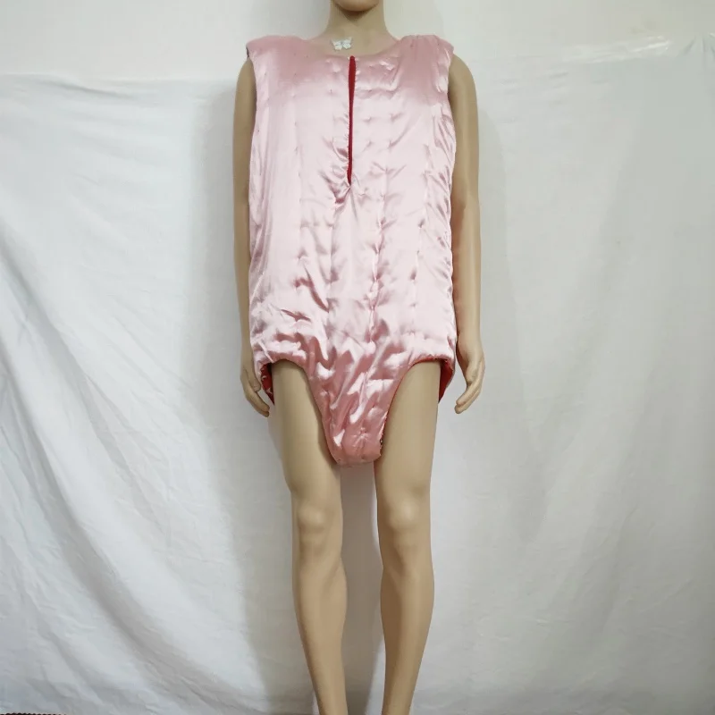 

Хлопковый комбинезон ручной работы для пары, хлопковые пышные теплые трусы, атласный шелковистый на ощупь боди, жилет, комбинезон на молнии спереди