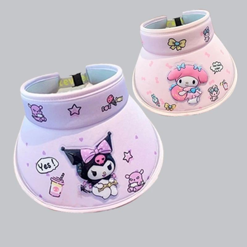 Kuromi Sonnenschutzhut Cinnamoroll Melody Pom Pom Purin Sonnenschutzkappen Sommer Mädchen Outdoor Sonnenschutzhüte Cartoon Anime Geschenke