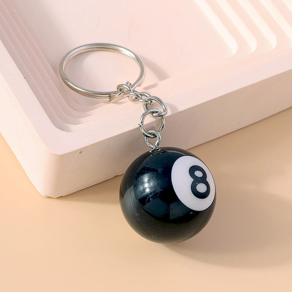 25mm preto no 8 chaveiro de bilhar mini bola pingente chaveiro resina barra mesa decoração jóias jogo lembrança presente