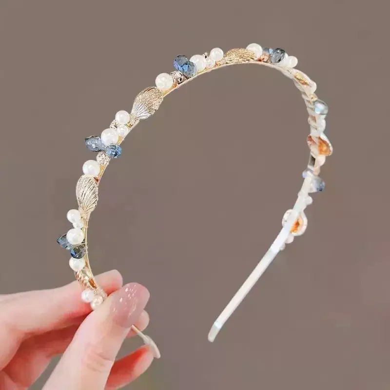 1PC Starfish Shell Pearl Headband Ocean Forest Style Shell Garland Hairband Suitable For Beach Vacation view 5
