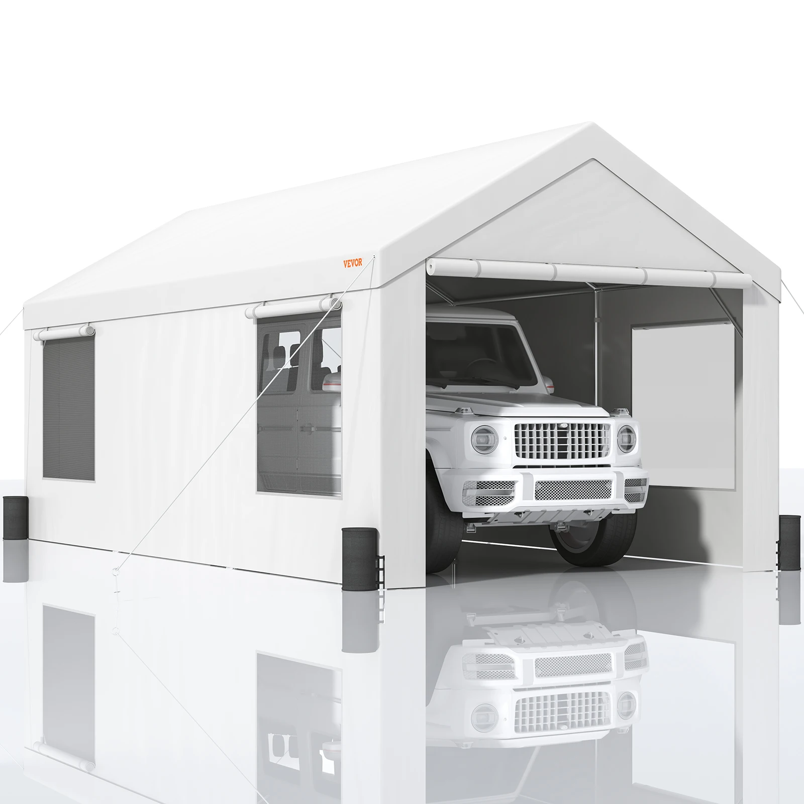 

VEVOR Carport 10x20ft автомобильный навес для уличного гаража со съемными боковыми стенками/Windows водонепроницаемый гаражный брезент для внедорожника/грузовика