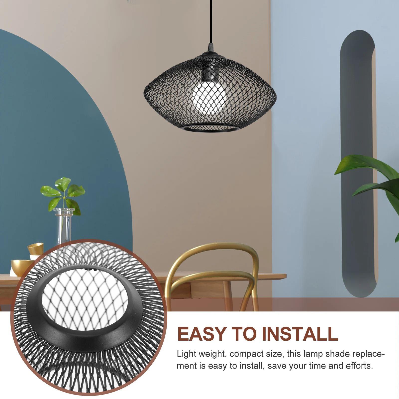 

20*11cm Iron Wire Mesh Lampshade Hollow-Out Pendant Light Cover for Restaurant Cafe Home Decor