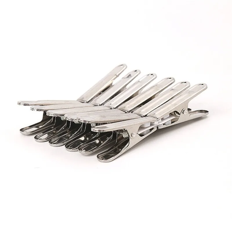 20pcs/lot Stainless Steel Clothes Clips Multipurpose Laundry Pegs Holders Clothespins Sealing Windproof Clamps Household