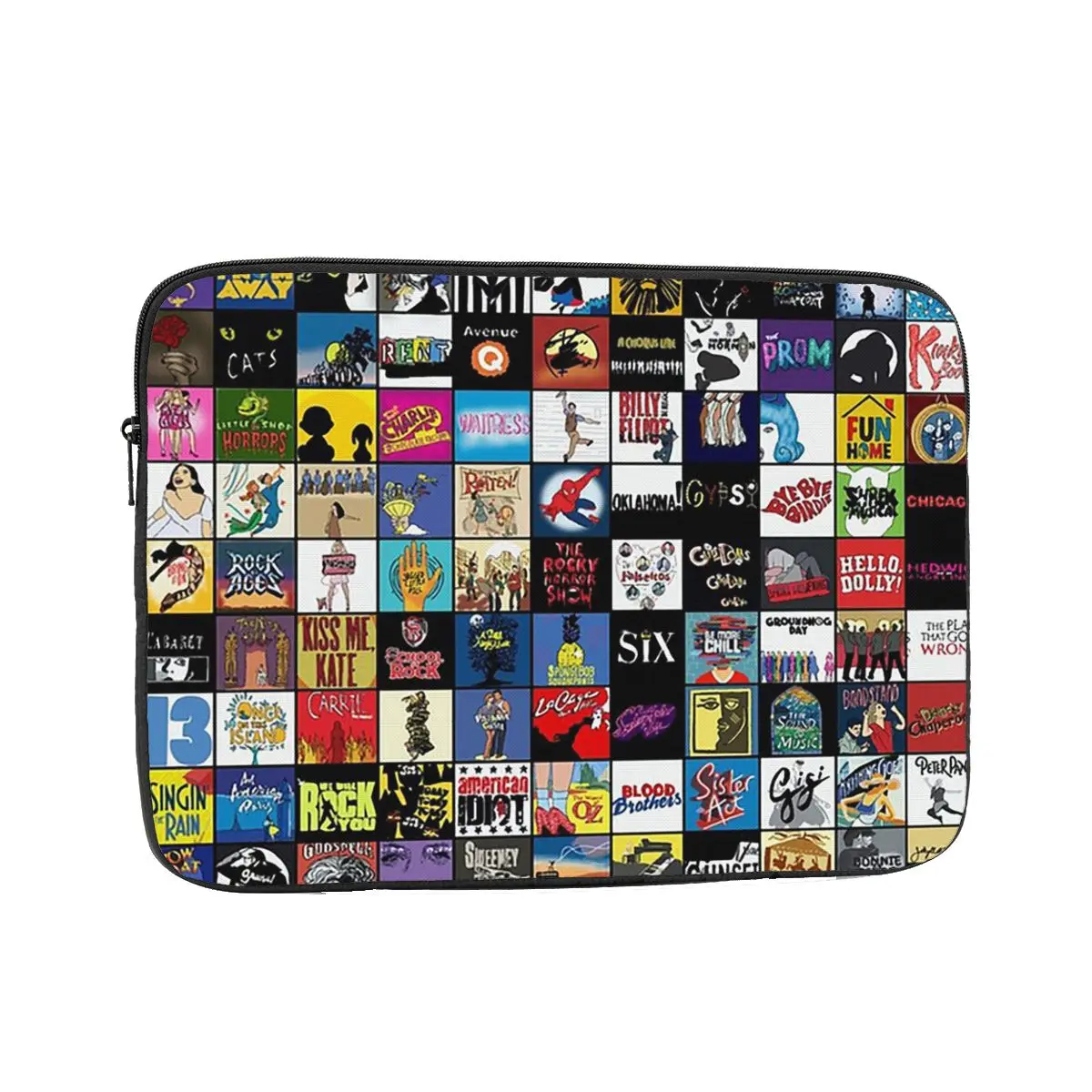 Broadway Musical Theatre Logos - Hand Drawn Case Pouch 10 12 13 15 17 Inch Notebook Sleeve Cover Bag Tablet Shockproof Case Bag