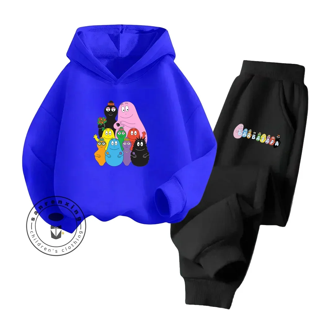 Cartoon Les Barbapapa Charming Apparel for Kids Affordable Long Sleeve Sets Solid Colors Ideal Easy to Care Spring Autumn Set