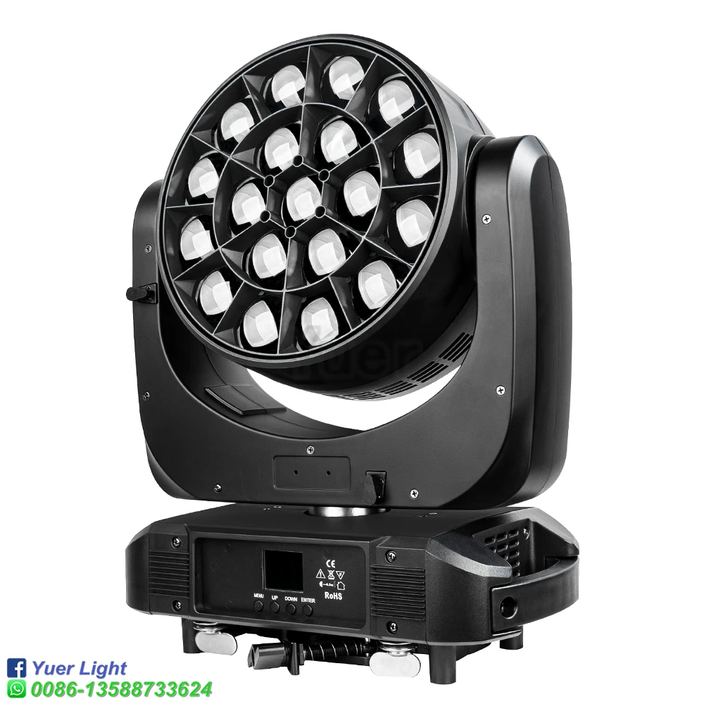 Imagem -03 - Yuer Alta Qualit Lavagem Feixe Zoom 19x40w Led Movendo a Cabeça de Iluminação Profissional Equipamento Palco dj Projetor Discoteca Bola Festa Palco