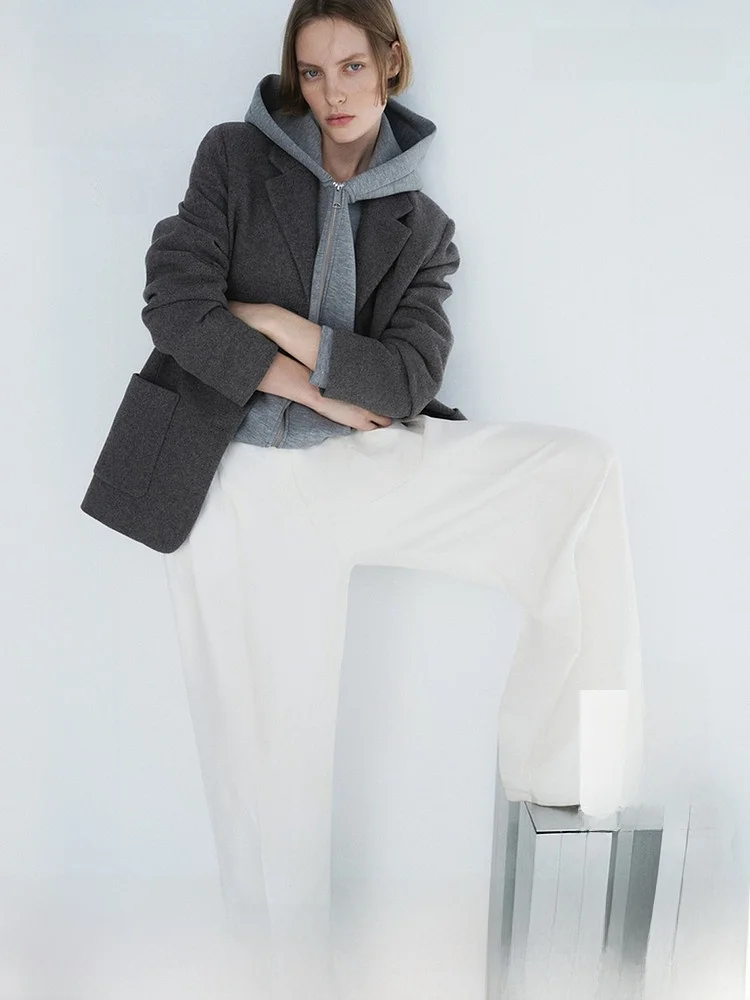 H&M Women's Wool Blend Suit 2026 Spring New Office Commute Workwear Jacket Quality Material Fashionable Design