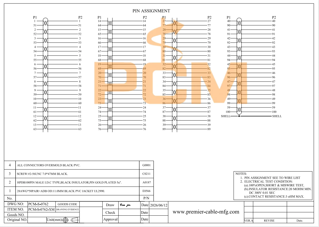 HPDB100 Kabel Kompatibel mit Advantech 101100M-1 100-Pin SCSI High-Density-Datenkabel für Testmesssysteme – Detail 4