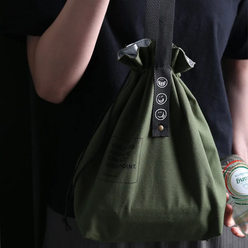 Leinwand Mittagessen Tasche Bento Box Handtasche Outdoor Tragbare Picknick Abendessen Container Schule Frisch Halten Lebensmittel Lagerung Tote Zubehör – Detail 9