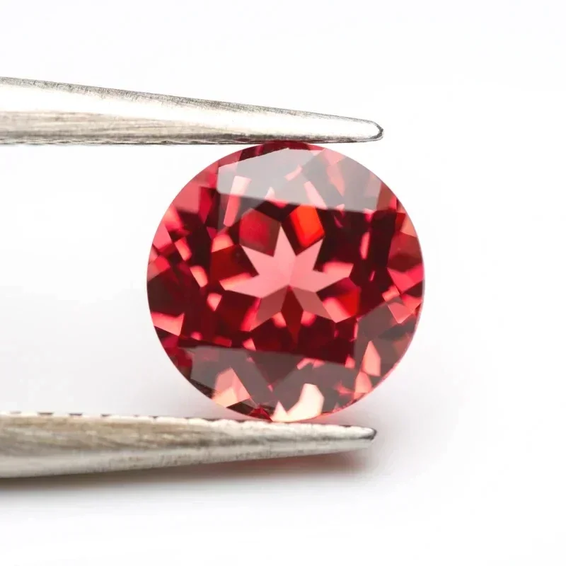 

NEW Lab Grown Sapphire Sunset Red Color Round Shape Charm Beads for DIY Jewelry Making Necklace Materials Selectable AGL Certifi