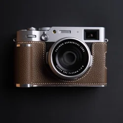 Camera Bag Retro Leather Protective Case Camera Case Half Body Case Compatible For Fujifilm X100VI Cameras Accessories