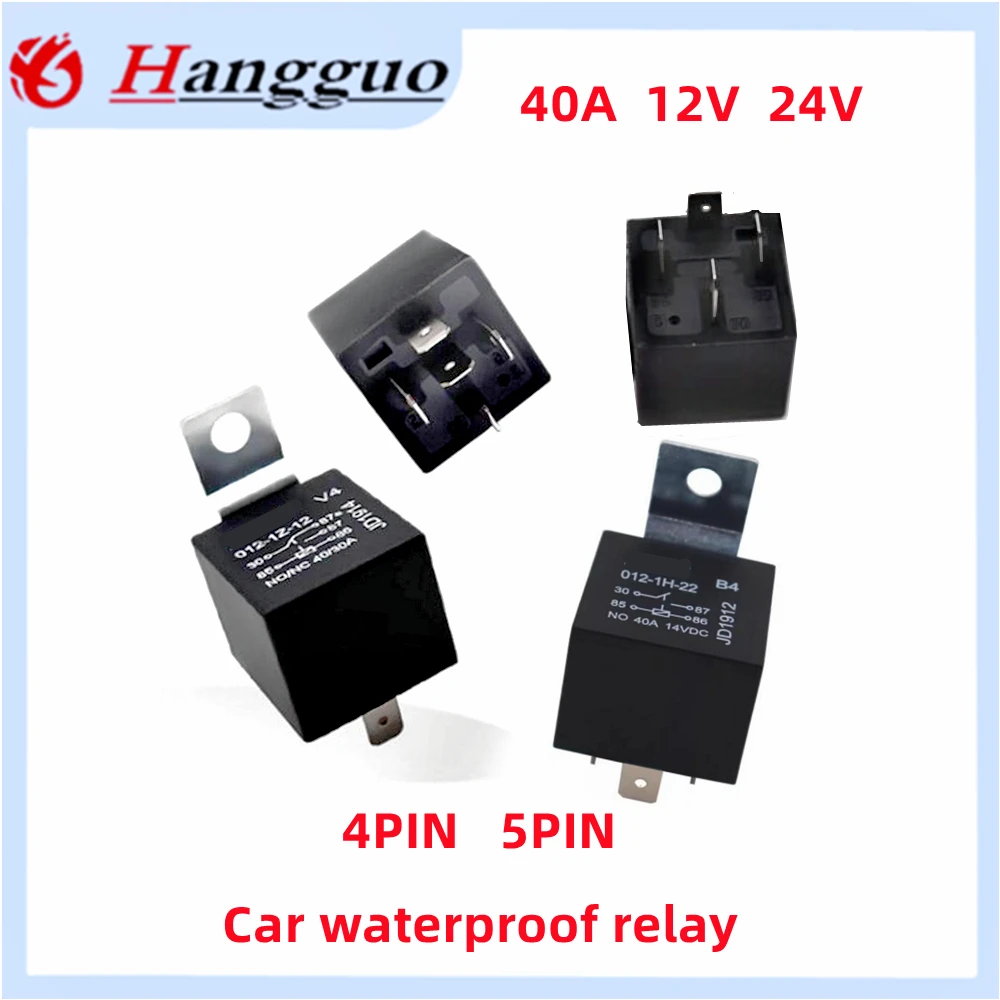 40A Automotive Relay 12V 24V 4pin 5Pin Car Relay with Relay Socket JD 1912 1914 2912 2914 Universal Modification and Maintenance