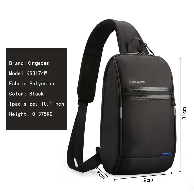 Imagem -04 - Kingsons Mochila de Ombro Único para Homens e Mulheres Mini Mochila Impermeável Laptop Pequeno Correndo Equitação 101