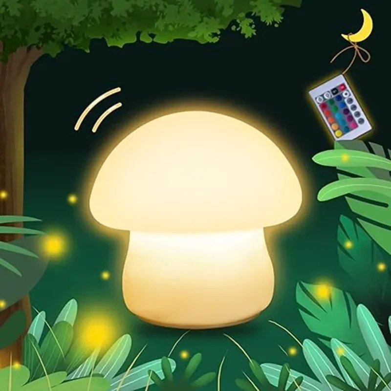 New Mushroom Night Light LED Silicone Touch Sensor Rechargeable Lamp Living Room Bedroom Decor Baby Bedside Decoration Lamps