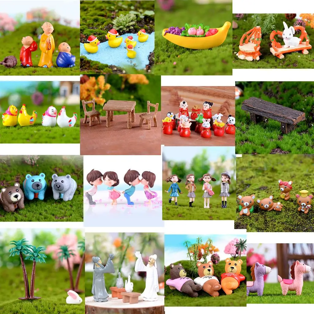 Micro Landscape Resin Miniature Decor Garden Ornament Outdoor Decoration for Succulent Bonsai and Flower Pot