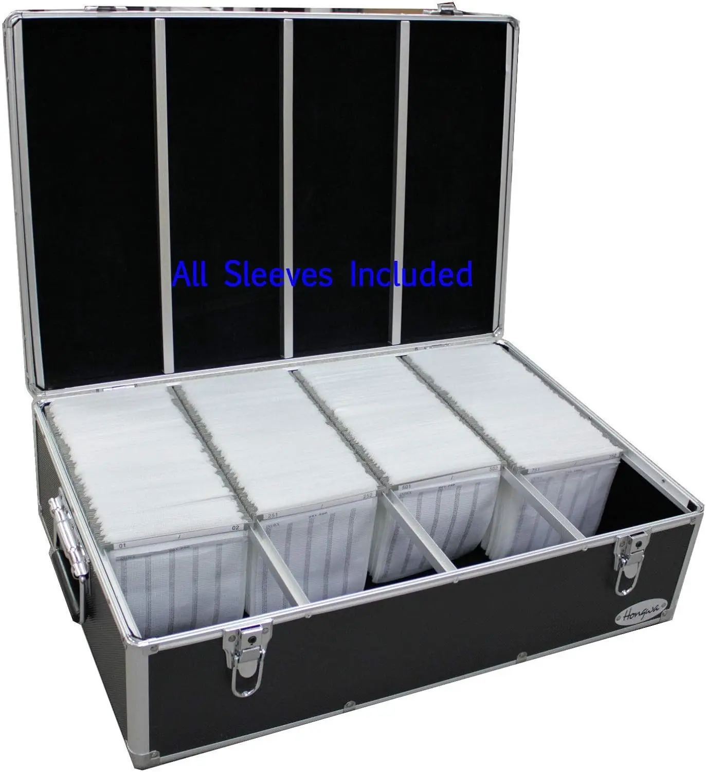 New Aluminum Like CD DVD Storage Case Holds 1000 Discs Black Box with Hanger Sleeves MegaDisc