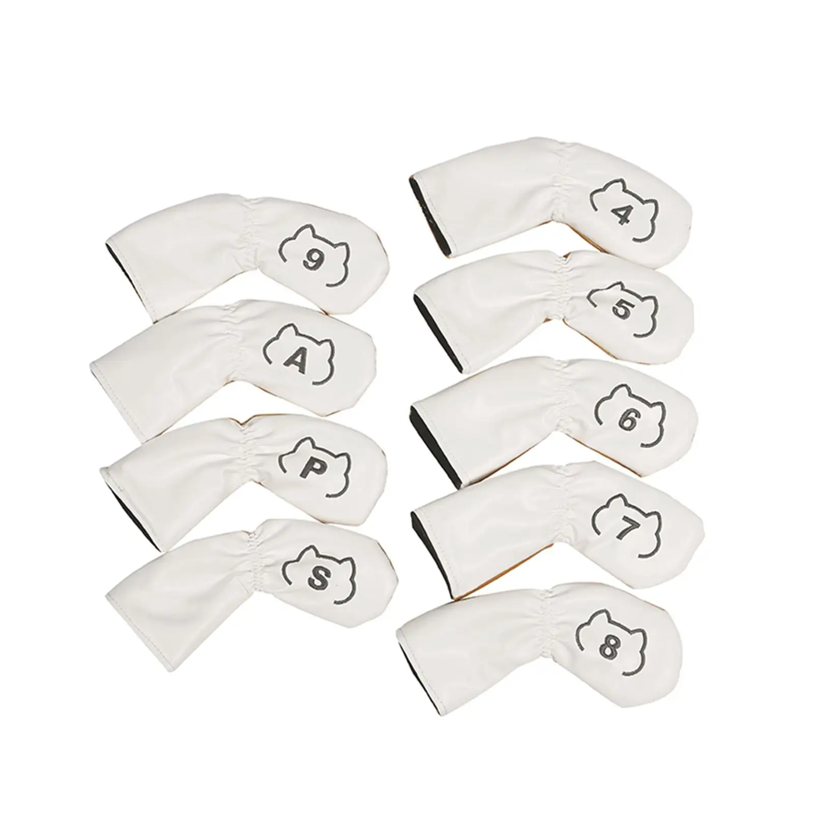 

9x Golf Iron Covers Set, Protector Wrap Socks Thick 4, 5, 6, 7, 8, 9, A, P, S