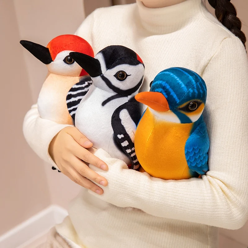 20/25cm Cartoon Colorful Woodpecker Plush Doll Simulation Bird Plush Toy Animal Stuffed Home Decoration Gift For Boys And Girls