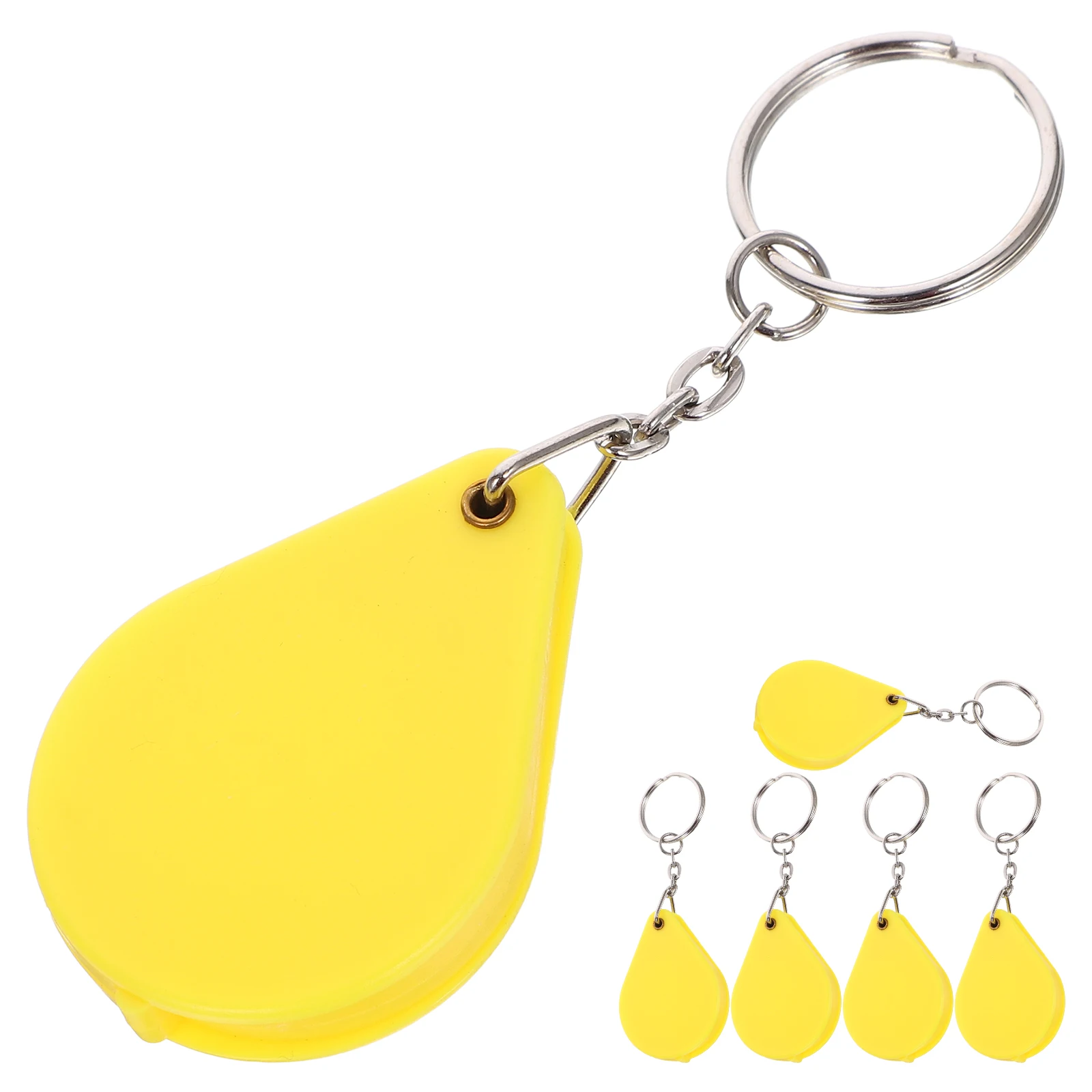 

6pcs Pocket Magnifying Glass Keychain Mini for Kids Coins Reading Folding LED Handheld Magnifier Pendant Jewelry