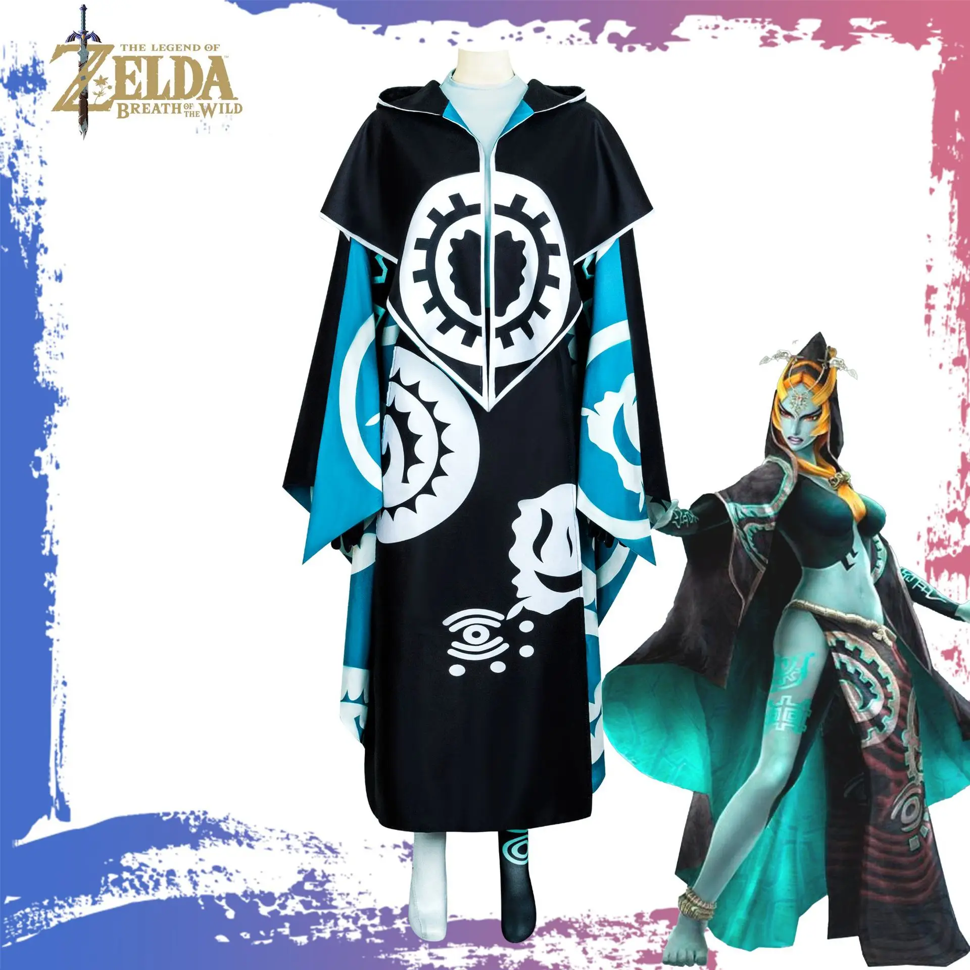 Juego Crepúsculo princesa Midna Cosplay disfraz peluca mujer adulta traje de fiesta de Halloween Midna Sexy mono capa falda traje