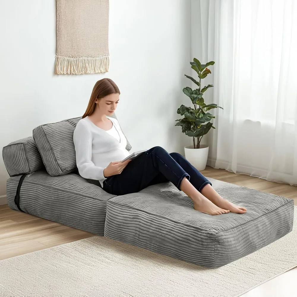 Sofá cama plegable, sillón convertible con almohada y respaldo, colchón plegable, sofá que ahorra espacio para la sala de estar