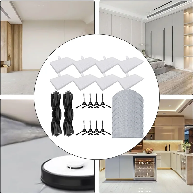 26 قطعة لـ TP-Link Tapo RV30 Max/RV30 Max Plus/RV20 Max/RV20 Max Plus مكنسة كهربائية جزء فرشاة فلتر Hepa ممسحة Clotha83x