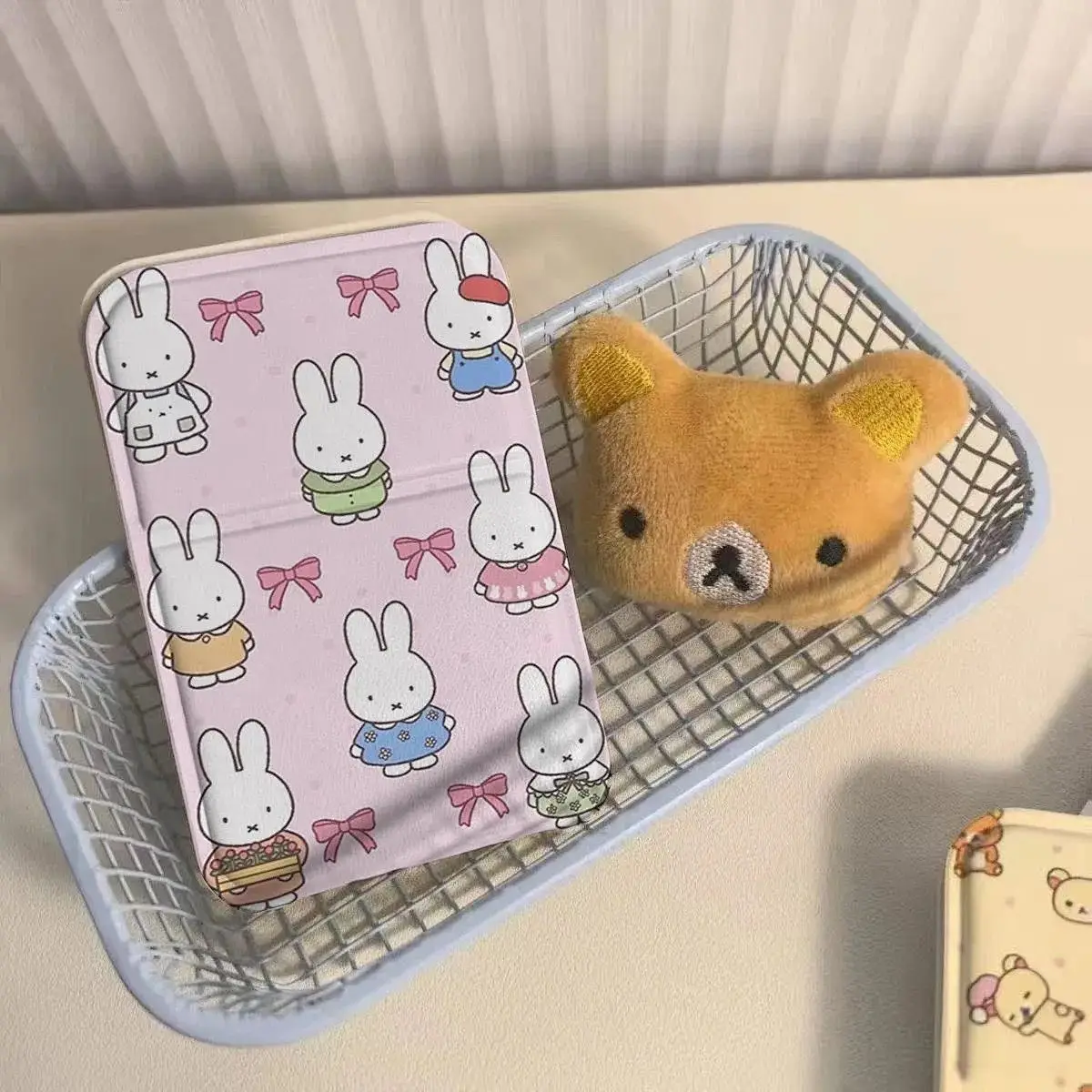 Cute Cartoon Miffy Rabbit Foldable Flip Makeup Mirror High Definition Portable Desktop Cosmetic Mirror For Student Dorm Touch Up - view 2
