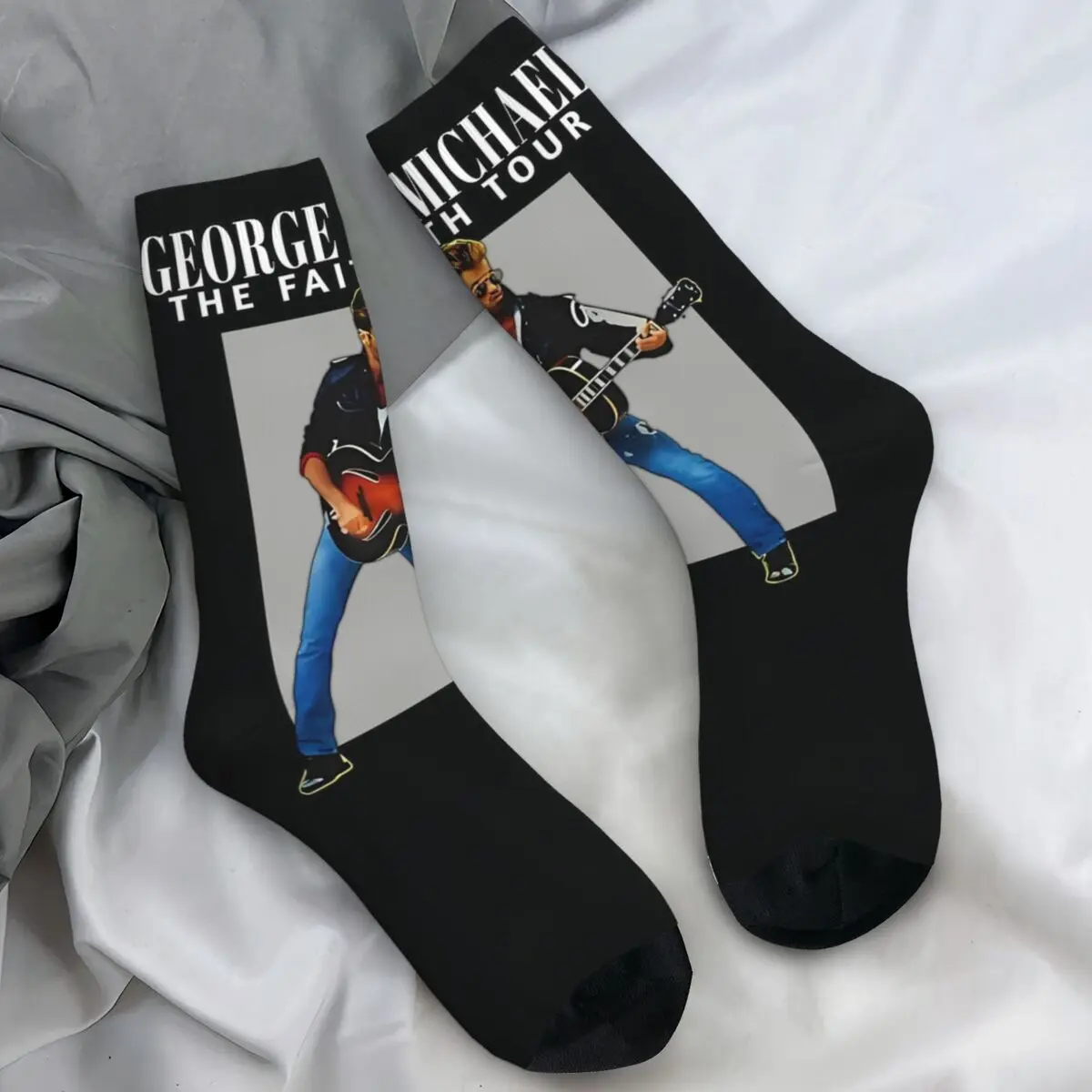 George Michaels Stockings Legend Music Singer Design Casual Socks Spring Anti Slip Socks Men Outdoor Warm Soft Socks