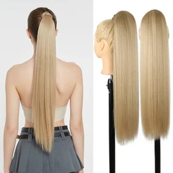 Julianna Kanekalon Futura Hair postizo Natural, cola de caballo lisa, Clip sintético envolvente, extensiones de cabello de cola de caballo, 28 pulgadas