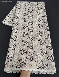 Best Grade King's Wear African Embroidered Lace Austria Cotton 100% Original Switzerland Fabric for Men & Women Celebrants Cloth