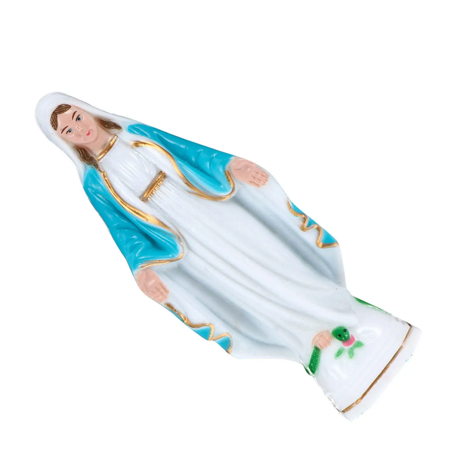 Small Virgin Mary Statue 3.9 Inch Catholic Blessed Mother Sculpture Religious Tabletop Decor Our Lady of Guadalupe Figure