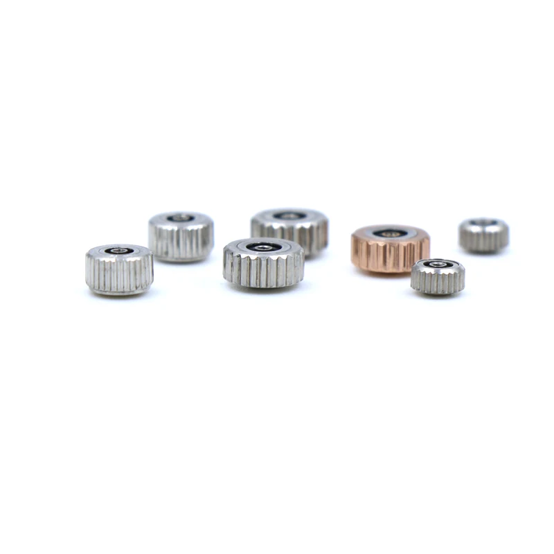 Watch Head Crown Accessories For Omega Flat Tube Series Timing Button Size 3.5-6.0mm Flat-top Watch Bezel Gold Silver Rose Gold