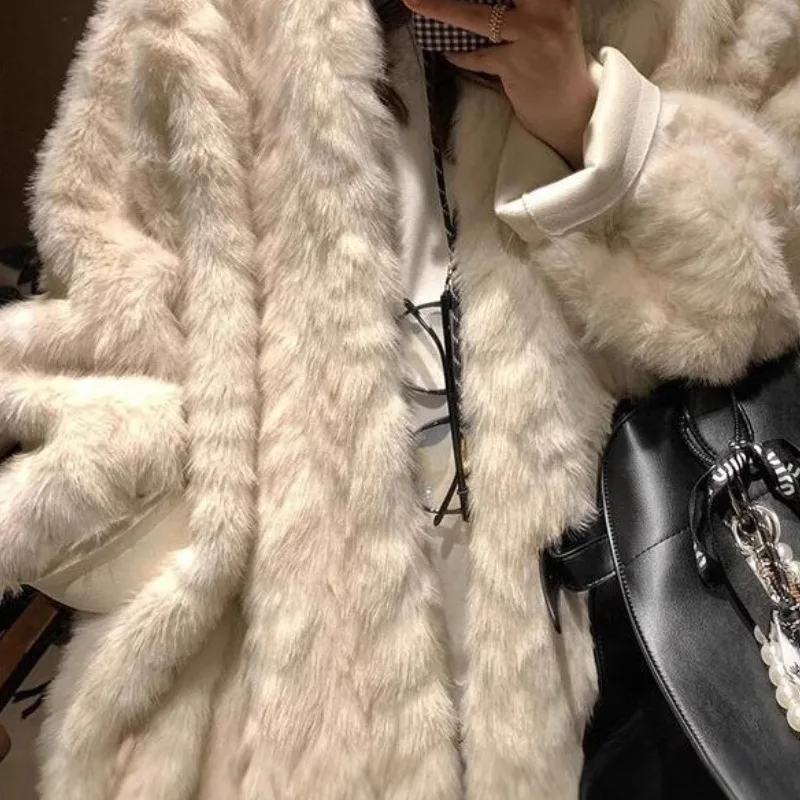 Women's Models Autumn Winter Tops Coat Faux Fur Luxury Eco Thickened Warm Personalized Retro Simple Comfortable Loose Leisure