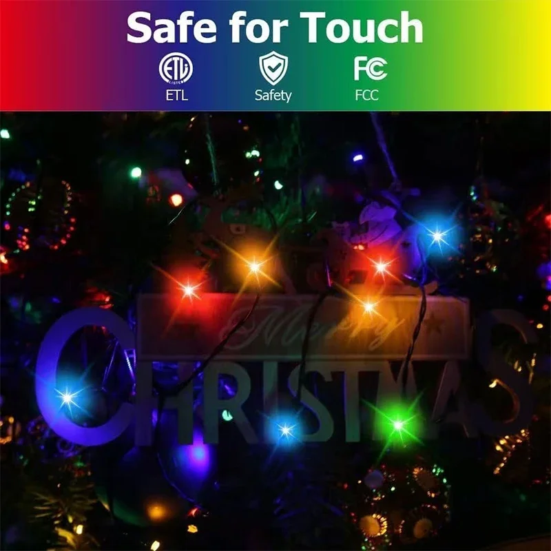 Happy Christmas LED Light String Ring Atmosphere Christmas Tree Star Top Decorative Lamp Christmas Happy Holiday Lighting String