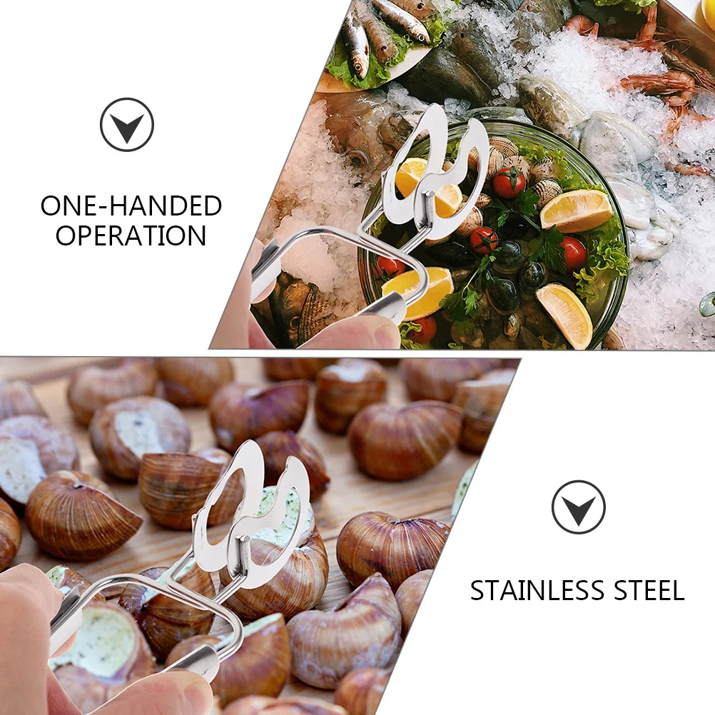 

6Pcs Stainless Steel Escargot Tongs Ergonomic Grip French Fork Tong for Seafood Salad Barbecue Stainless Steel Snail Tong