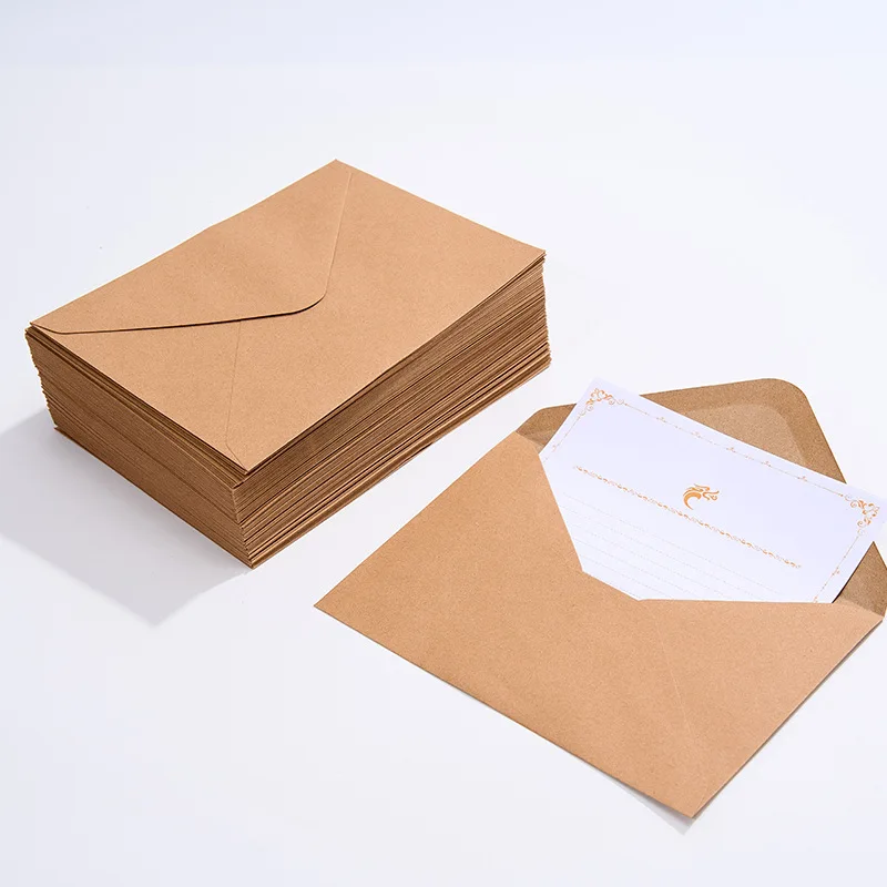 Custom. European Envelope Kraft Paper Envelope A7 Envelope Brown Envelope Self-Adhesive Saliva Glue Envelope Lette - Image 5