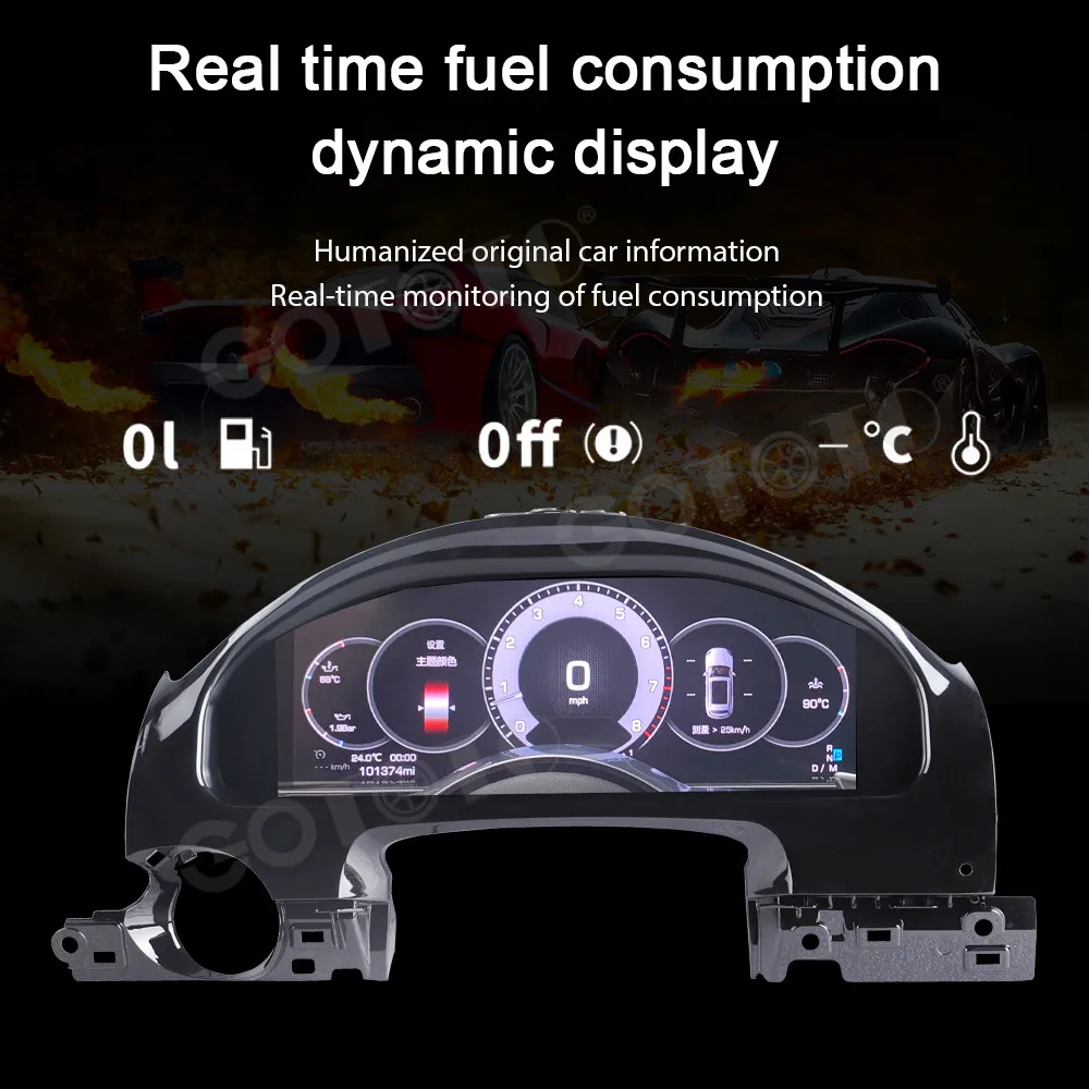 Popular 12.3'' Digital Cluster Dashboard Panel For Porsche Cayenne 2011-2017 LCD Instrument Cluster Speedometer Android Auto